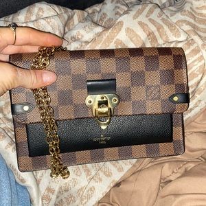 brown louis vuitton chain purse